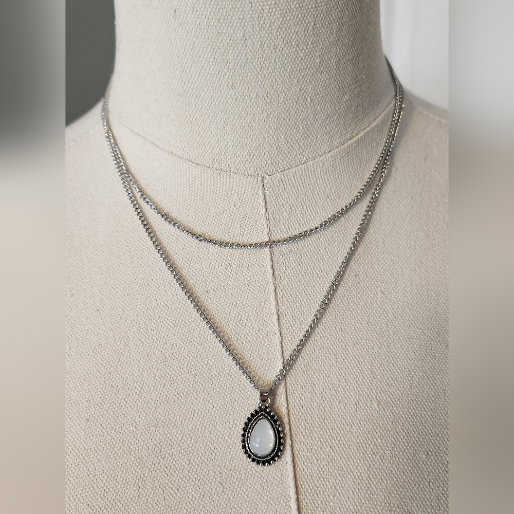 Nwot 2 Chain Strand Pendant Necklace